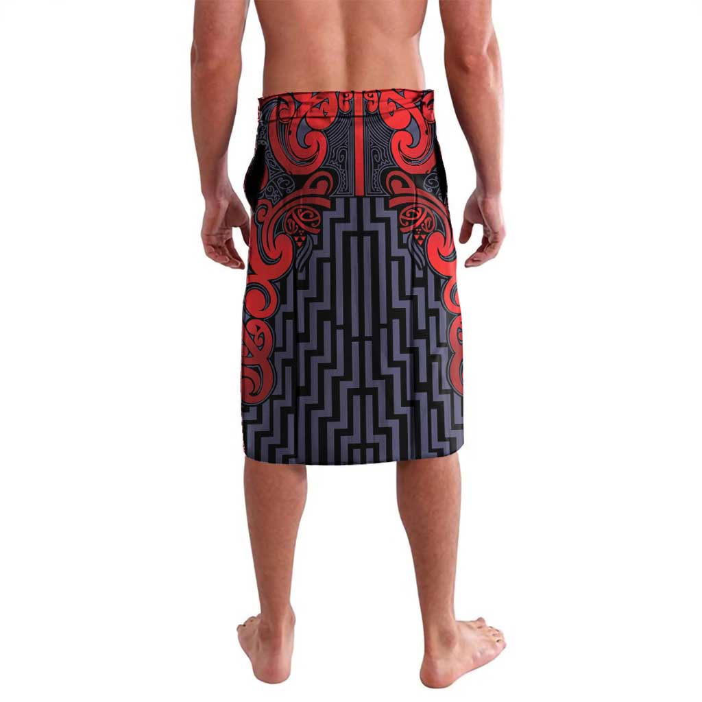 Custom New Zealand Taiaha Maori Lavalava Whero Minimalist Silver Fern Tukutuku Motif