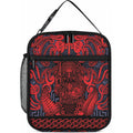 New Zealand Taiaha Maori Lunch Bag Whero Minimalist Silver Fern Tukutuku Motif