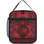 New Zealand Taiaha Maori Lunch Bag Whero Minimalist Silver Fern Tukutuku Motif