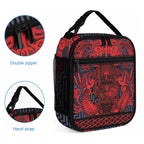 New Zealand Taiaha Maori Lunch Bag Whero Minimalist Silver Fern Tukutuku Motif
