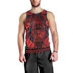 Custom New Zealand Taiaha Maori Men Tank Top Whero Minimalist Silver Fern Tukutuku Motif