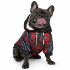Custom New Zealand Taiaha Maori Pet Hoodie Whero Minimalist Silver Fern Tukutuku Motif