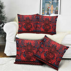 New Zealand Taiaha Maori Pillow Cover Whero Minimalist Silver Fern Tukutuku Motif