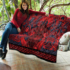 New Zealand Taiaha Maori Quilt Whero Minimalist Silver Fern Tukutuku Motif