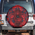 New Zealand Taiaha Maori Spare Tire Cover Whero Minimalist Silver Fern Tukutuku Motif