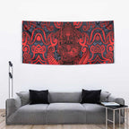 New Zealand Taiaha Maori Tapestry Whero Minimalist Silver Fern Tukutuku Motif