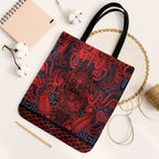 New Zealand Taiaha Maori Tote Bag Whero Minimalist Silver Fern Tukutuku Motif