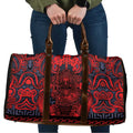 New Zealand Taiaha Maori Travel Bag Whero Minimalist Silver Fern Tukutuku Motif