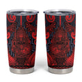Custom New Zealand Taiaha Maori Tumbler Cup Whero Minimalist Silver Fern Tukutuku Motif