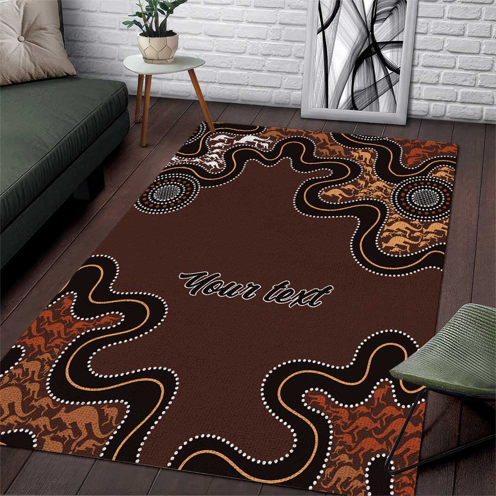 Personalised Aboriginal Art Kangaroo Symbol Area Rug