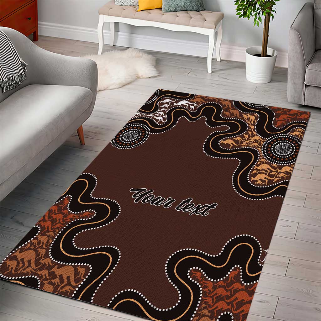 Personalised Aboriginal Art Kangaroo Symbol Area Rug