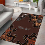 Personalised Aboriginal Art Kangaroo Symbol Area Rug