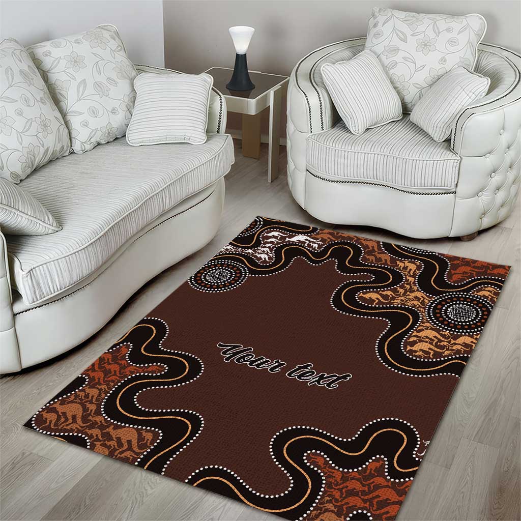 Personalised Aboriginal Art Kangaroo Symbol Area Rug