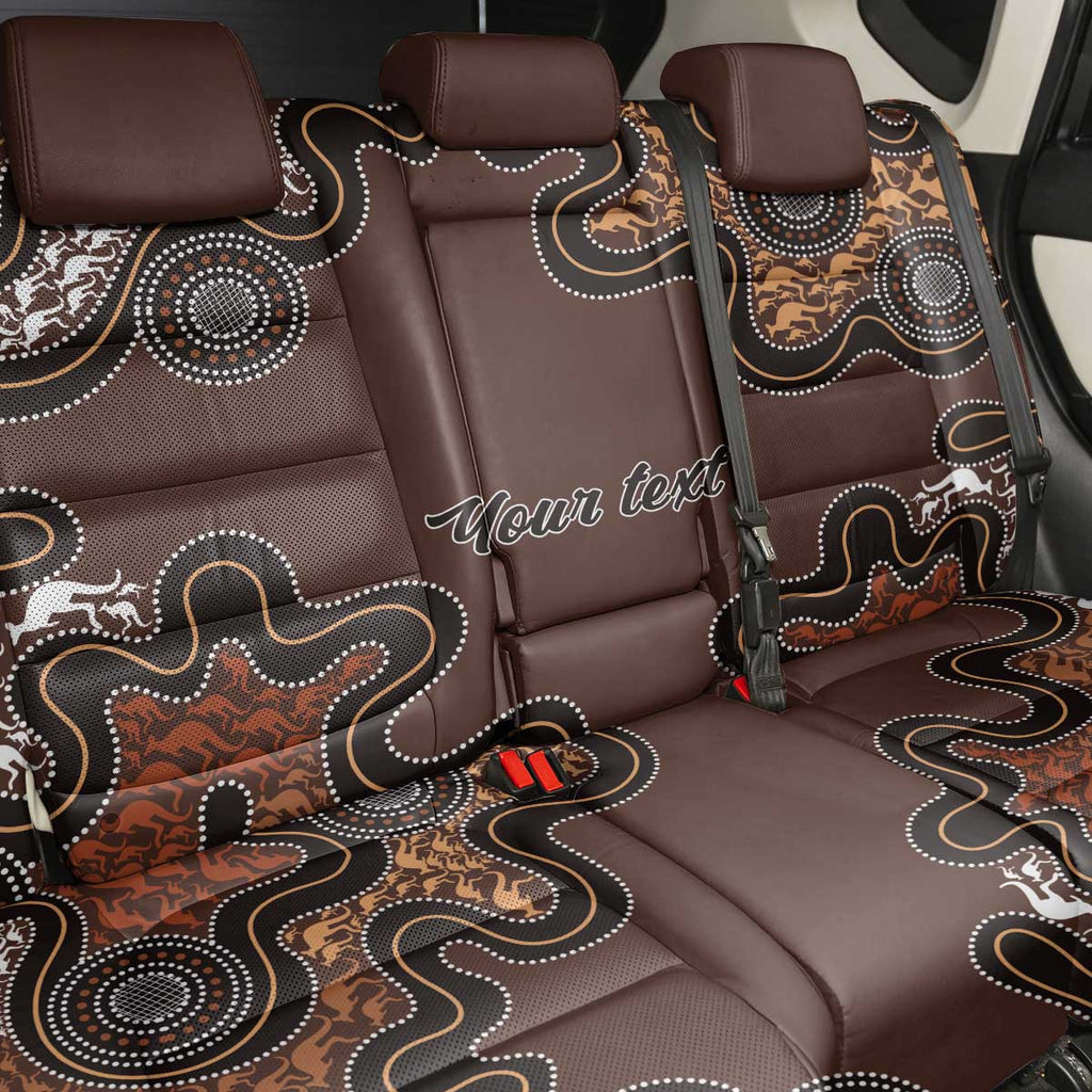 Personalised Aboriginal Art Kangaroo Symbol Back Car Seat Cover