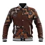Personalised Aboriginal Art Kangaroo Symbol Baseball Jacket