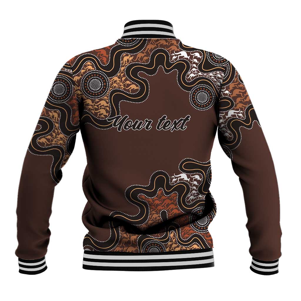 Personalised Aboriginal Art Kangaroo Symbol Baseball Jacket