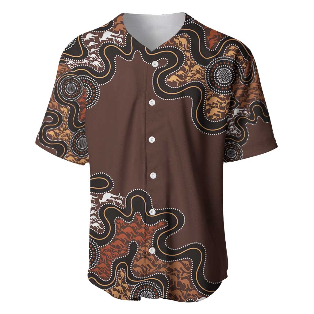 Personalised Aboriginal Art Kangaroo Symbol Baseball Jersey