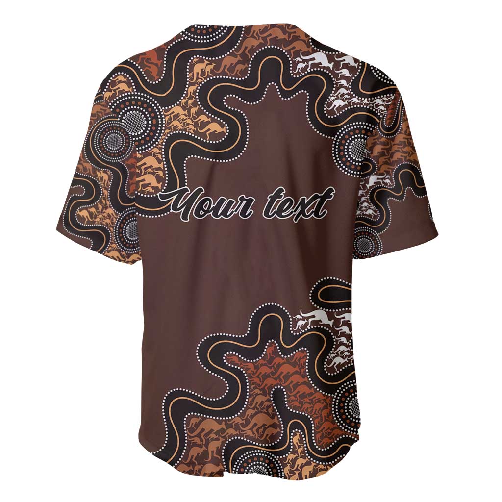 Personalised Aboriginal Art Kangaroo Symbol Baseball Jersey