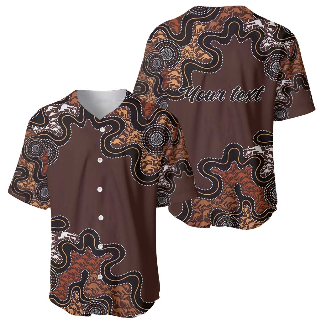 Personalised Aboriginal Art Kangaroo Symbol Baseball Jersey