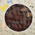 Personalised Aboriginal Art Kangaroo Symbol Beach Blanket