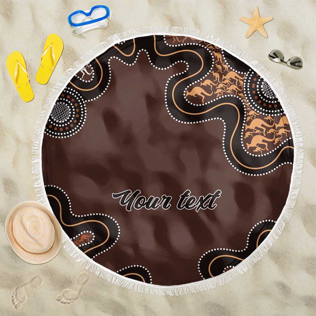 Personalised Aboriginal Art Kangaroo Symbol Beach Blanket