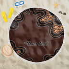 Personalised Aboriginal Art Kangaroo Symbol Beach Blanket