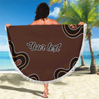 Personalised Aboriginal Art Kangaroo Symbol Beach Blanket