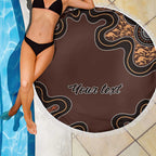 Personalised Aboriginal Art Kangaroo Symbol Beach Blanket