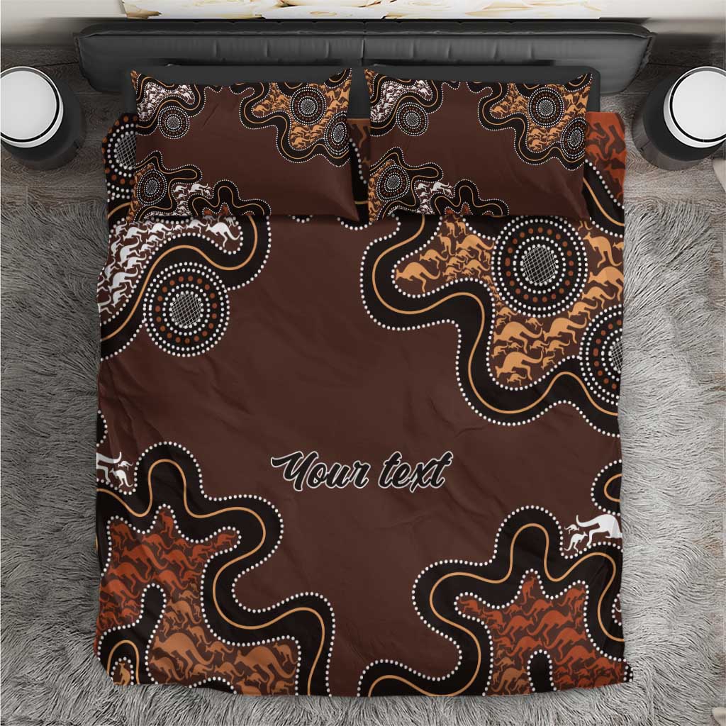 Personalised Aboriginal Art Kangaroo Symbol Bedding Set