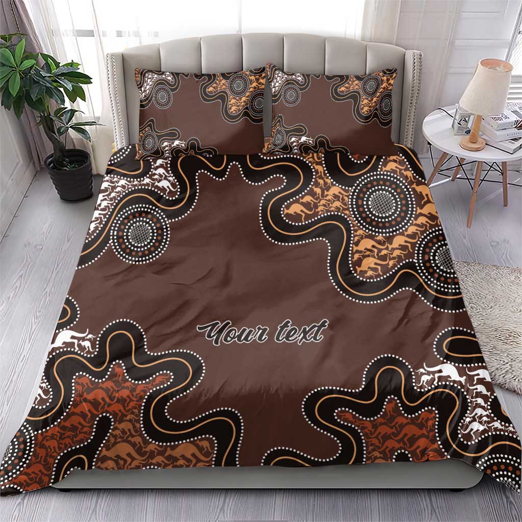 Personalised Aboriginal Art Kangaroo Symbol Bedding Set