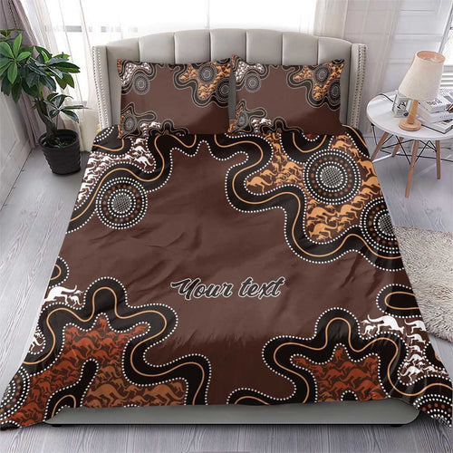 Personalised Aboriginal Art Kangaroo Symbol Bedding Set