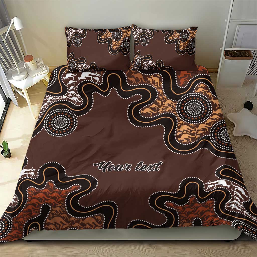 Personalised Aboriginal Art Kangaroo Symbol Bedding Set