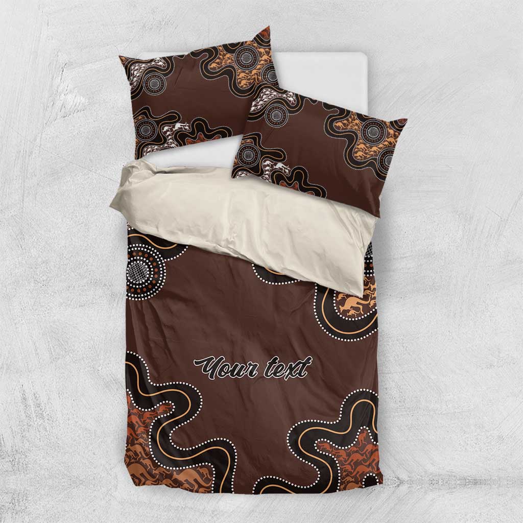 Personalised Aboriginal Art Kangaroo Symbol Bedding Set