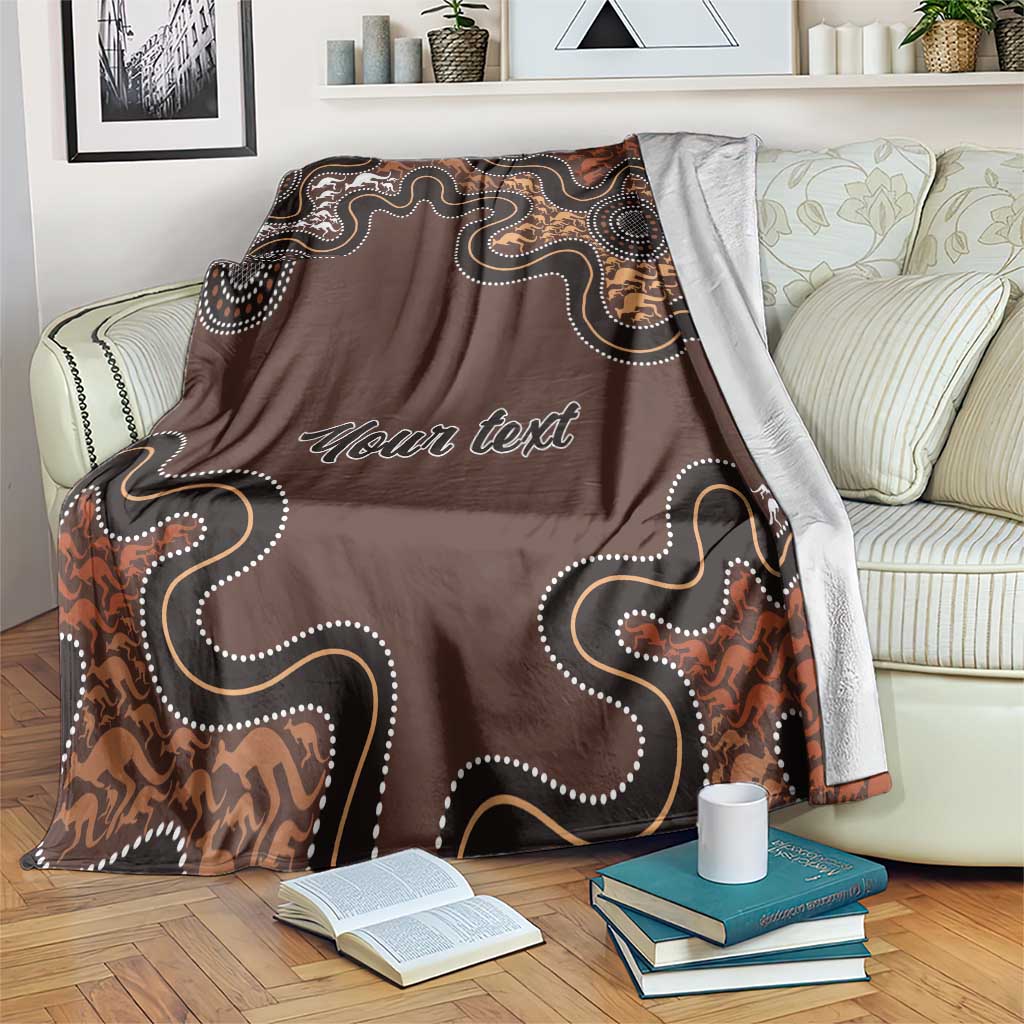 Personalised Aboriginal Art Kangaroo Symbol Blanket