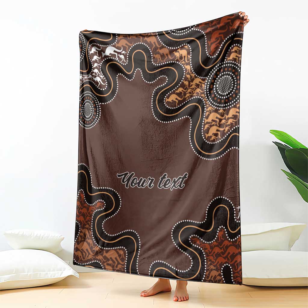 Personalised Aboriginal Art Kangaroo Symbol Blanket