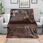 Personalised Aboriginal Art Kangaroo Symbol Blanket