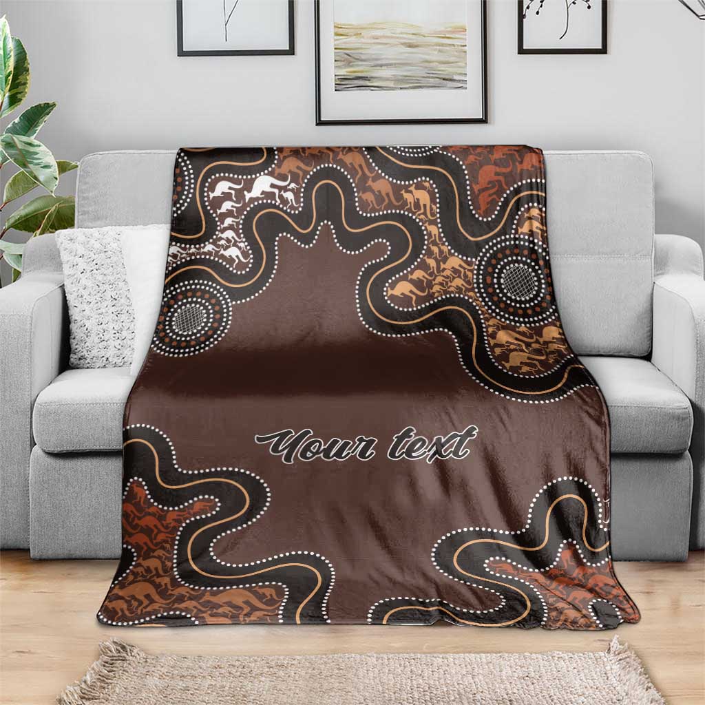 Personalised Aboriginal Art Kangaroo Symbol Blanket