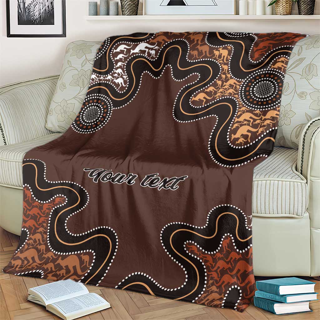 Personalised Aboriginal Art Kangaroo Symbol Blanket