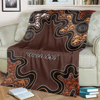 Personalised Aboriginal Art Kangaroo Symbol Blanket