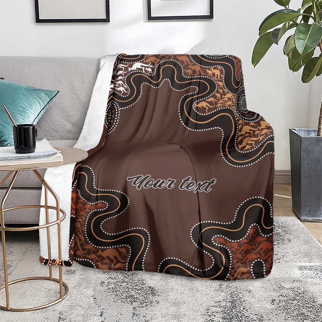 Personalised Aboriginal Art Kangaroo Symbol Blanket