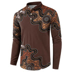 Personalised Aboriginal Art Kangaroo Symbol Button Sweatshirt