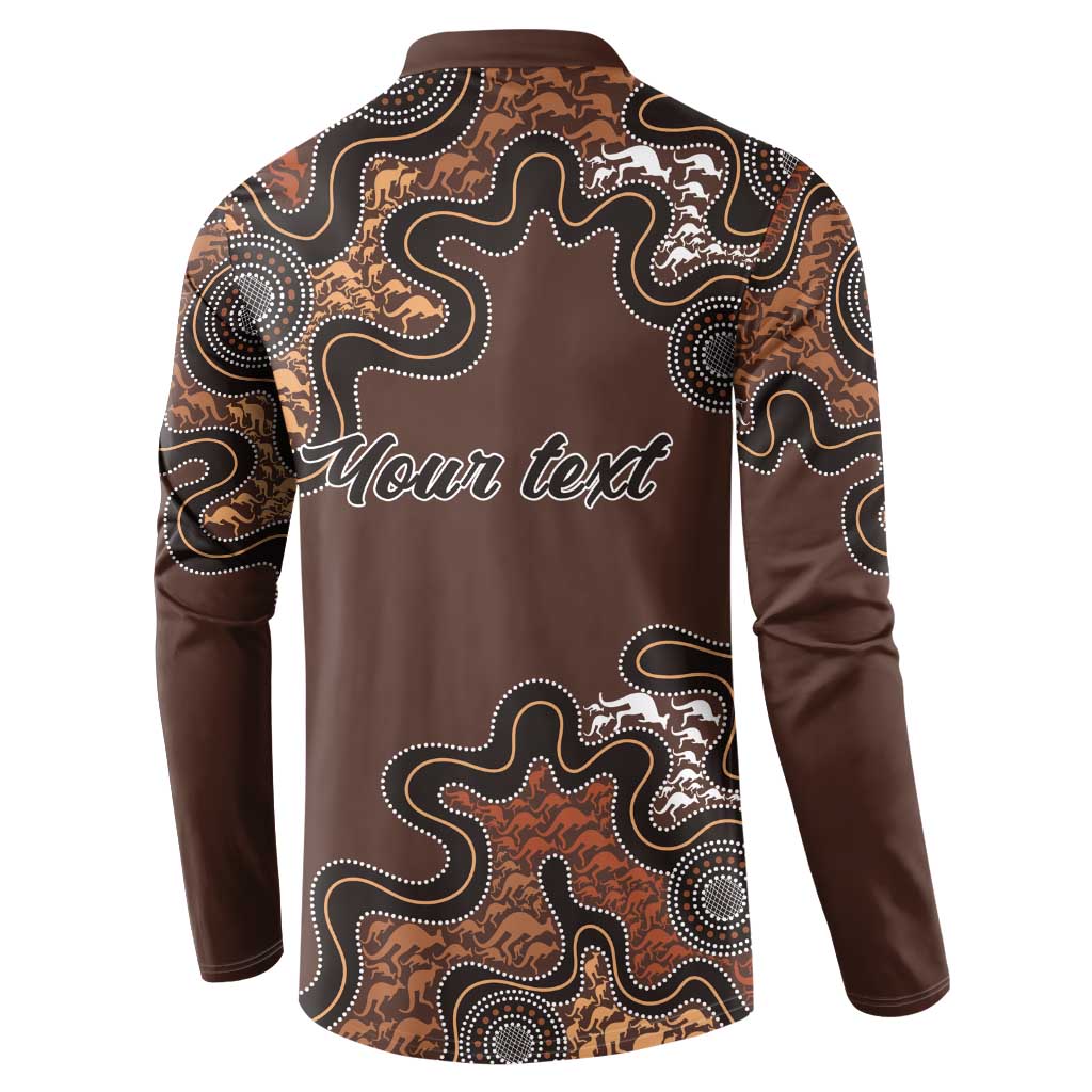 Personalised Aboriginal Art Kangaroo Symbol Button Sweatshirt