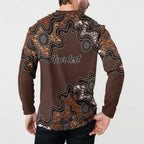 Personalised Aboriginal Art Kangaroo Symbol Button Sweatshirt