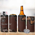 Personalised Aboriginal Art Kangaroo Symbol 4 in 1 Can Cooler Tumbler