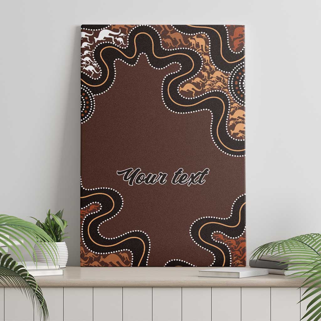 Personalised Aboriginal Art Kangaroo Symbol Canvas Wall Art