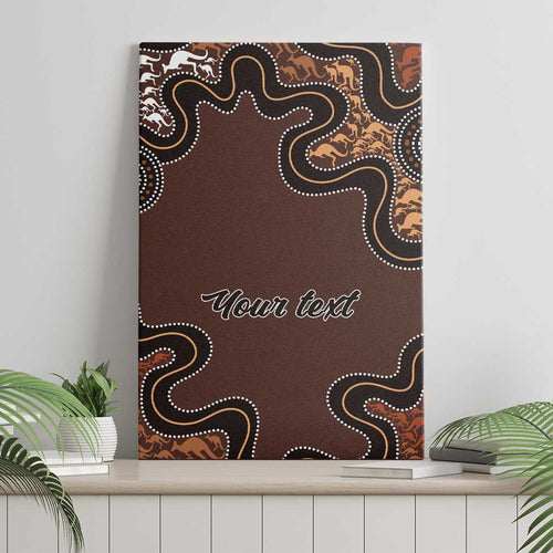 Personalised Aboriginal Art Kangaroo Symbol Canvas Wall Art