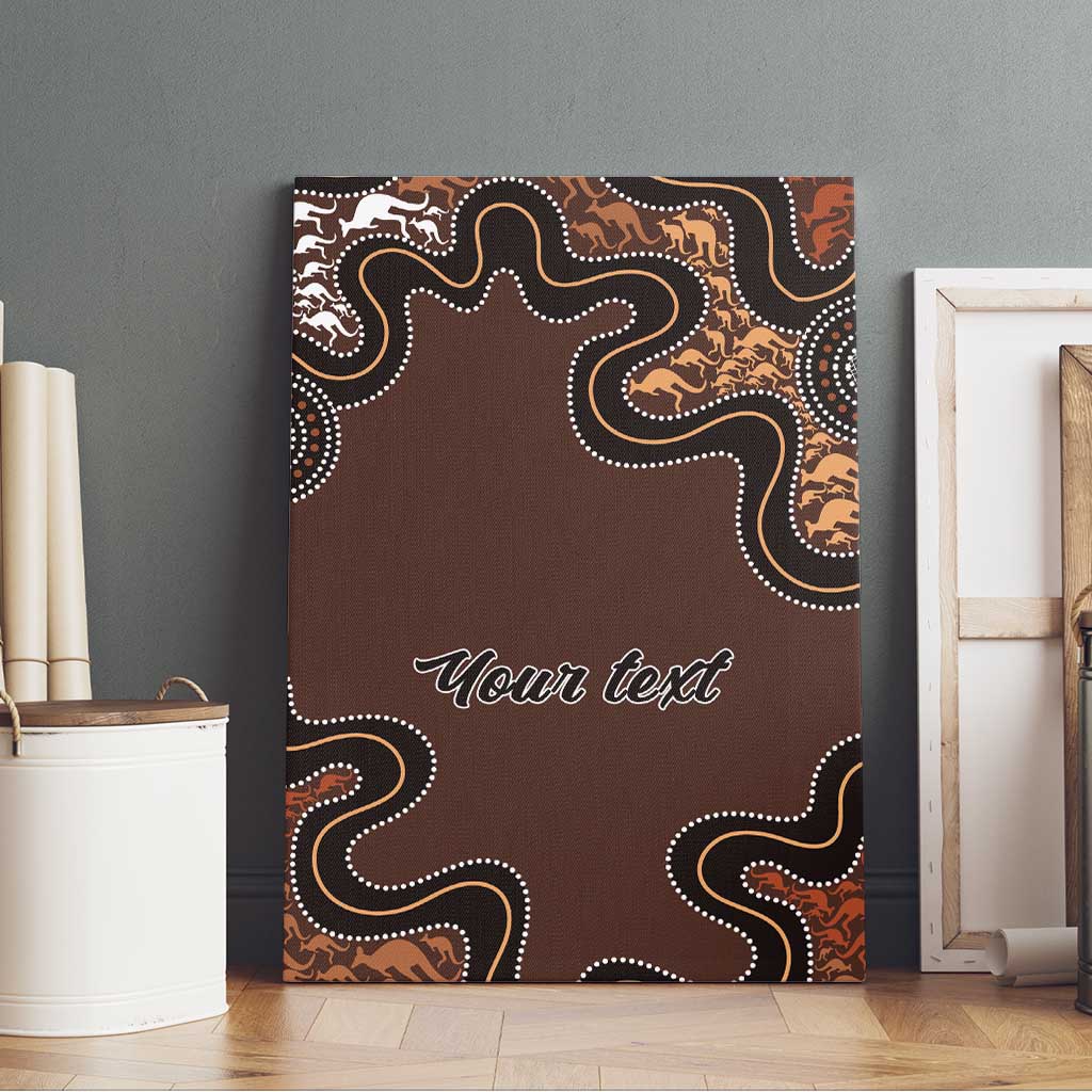 Personalised Aboriginal Art Kangaroo Symbol Canvas Wall Art