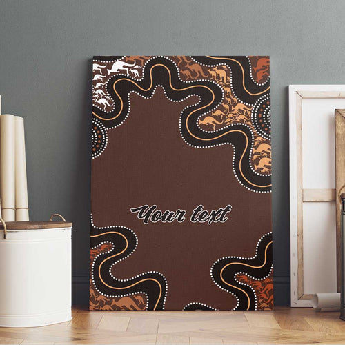 Personalised Aboriginal Art Kangaroo Symbol Canvas Wall Art