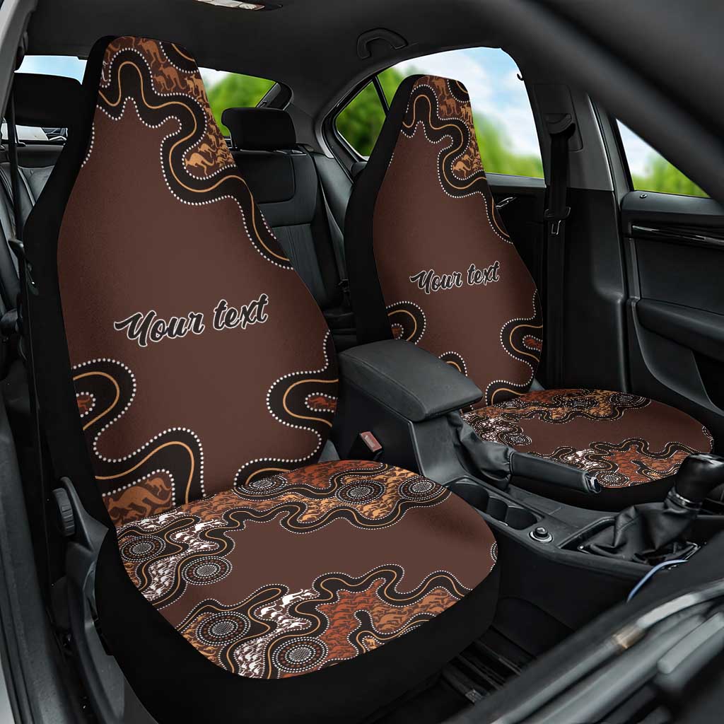 Personalised Aboriginal Art Kangaroo Symbol Car Seat Cover