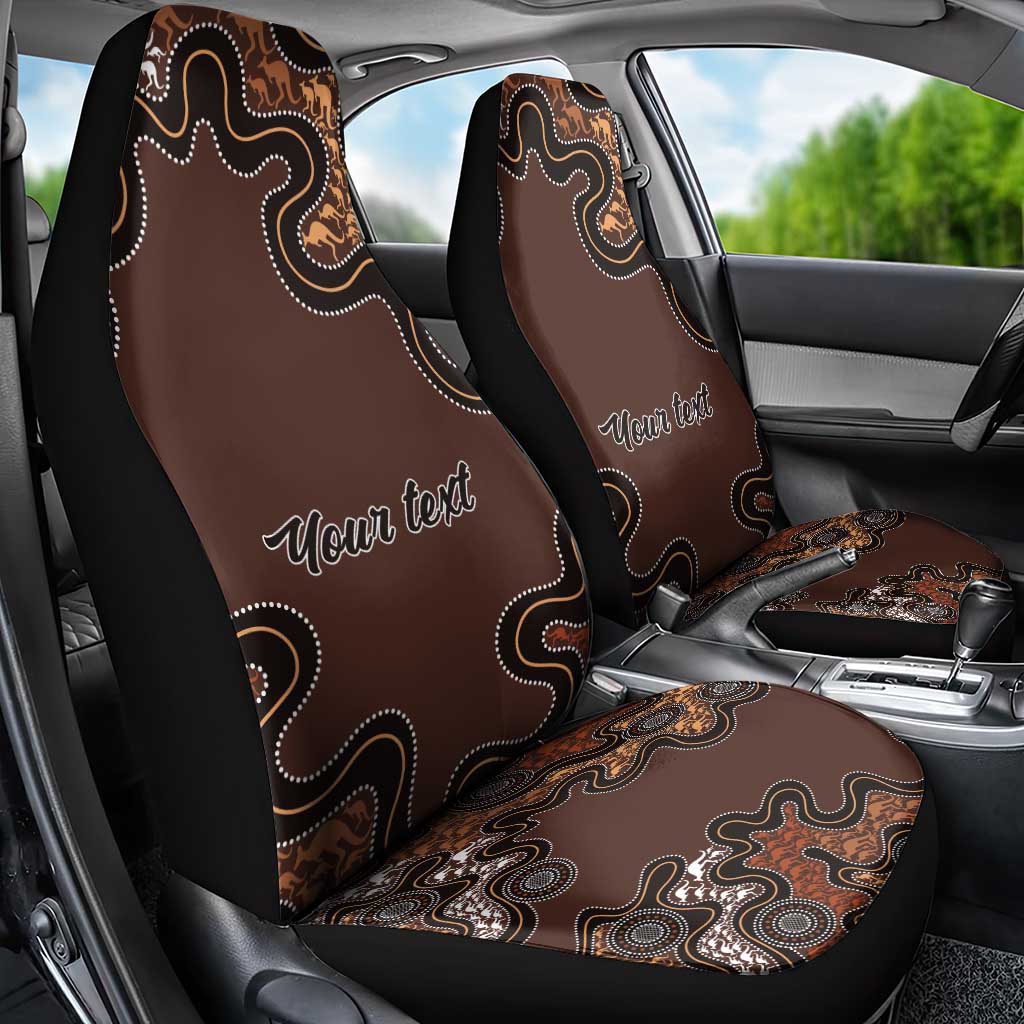 Personalised Aboriginal Art Kangaroo Symbol Car Seat Cover